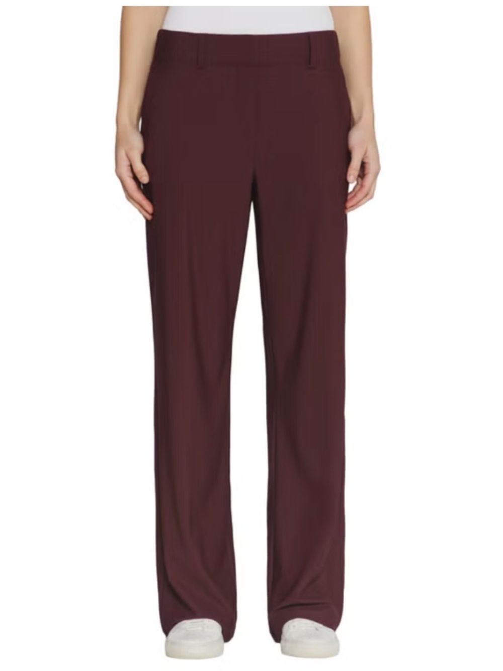 Infinity Linearflex Womens Burgundy Trouser Pants 4 Way Stretch Tailored Finish
